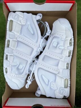 Shoes Nike Air More Uptempo Low Triple White Men's Brand New Sneakers